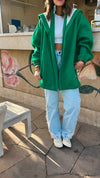 Green Colorblock Oversized Jacket