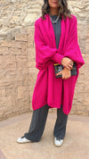 Fuchsia Heavy Shawl Knit Cardi