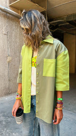 Lime Colorblock County Overshirt