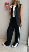 Black Side Stripe Down Pants