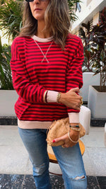 Red Scarlet Striped Knit