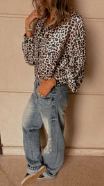 Night Out Satin Leopard Print Shirt