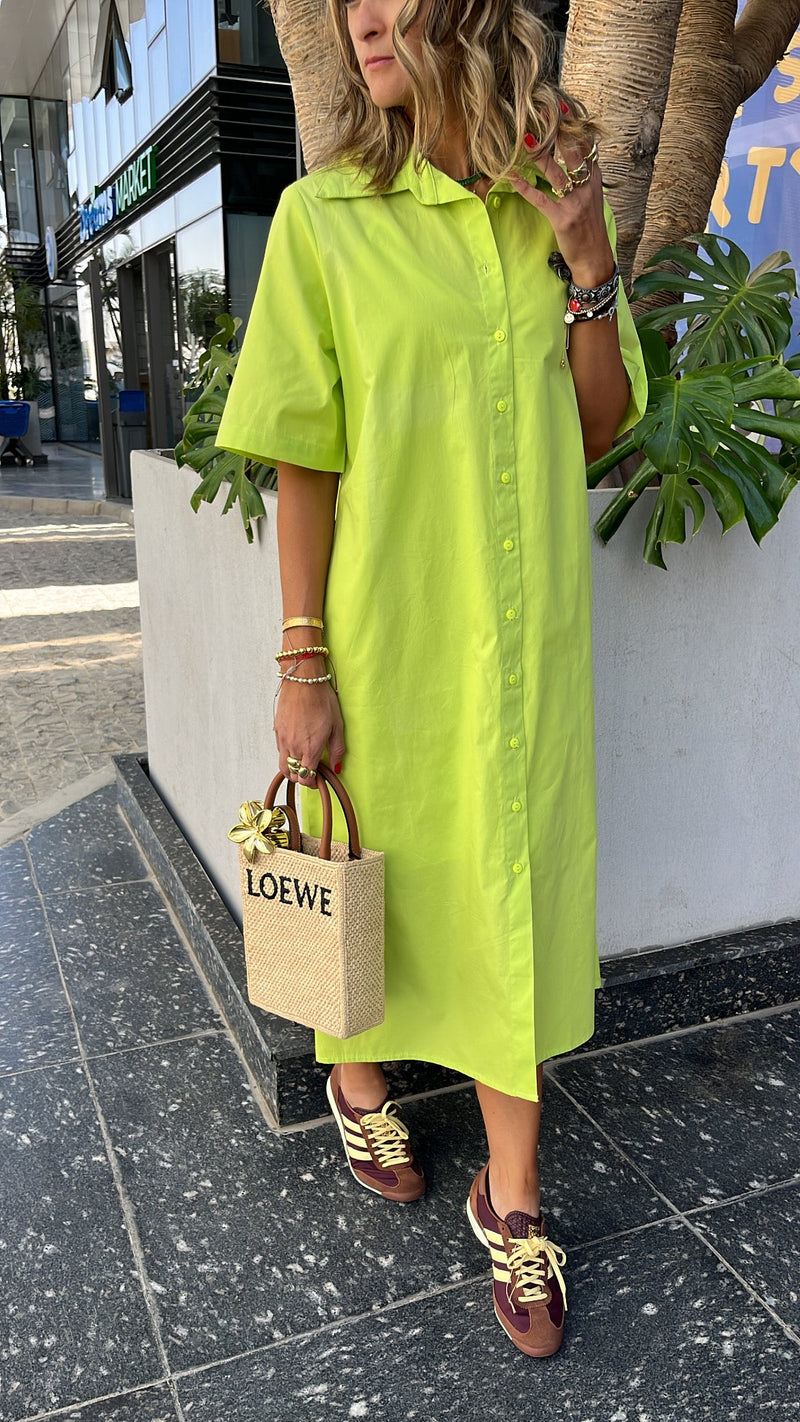 Lime T-shirt Shirt Dress