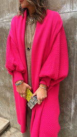 Fuchsia Heavy Shawl Knit Cardi