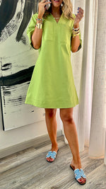 Lime Thick Mini Around Dress