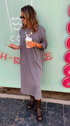 Grey Basic Side Pocket Dress