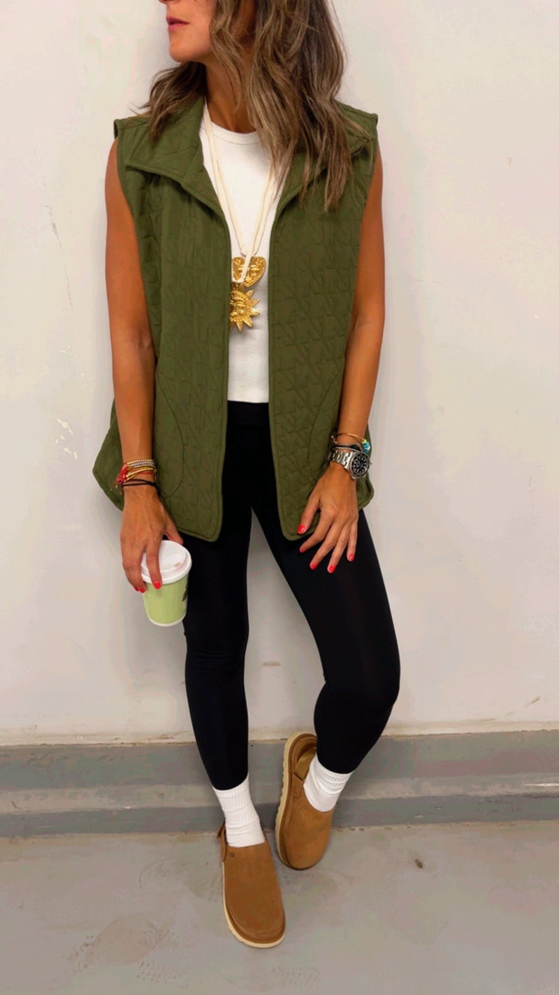 Olive Chloe Quilted Vest