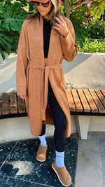 PREORDER Camel Knitted Maxi Cardigan