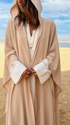 Beige Hooded Shawl Cardi