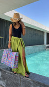 Lime Beach Life Beach Wrap Skirt