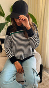 Black Striped Prep Knit