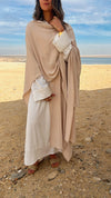 Beige Hooded Shawl Cardi