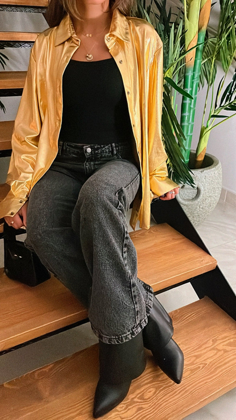 Golden Metallic Party Shirt