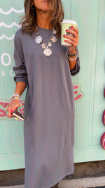 Grey Basic Side Pocket Dress