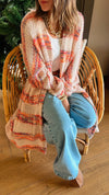 Orange Rainbow Fuzz Wool Cardi