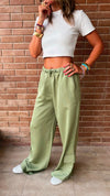 Pistachio Satin Feel Breezy Pants