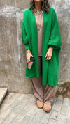 Green Heavy Shawl Knit Cardi