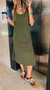 Olive Easy Travel Basic Midi Dress