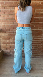 Light Blue Cargo Denim Jeans