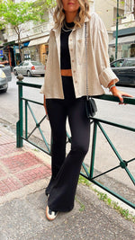 Black Slim Flare Pants