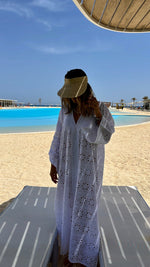 White Anglaise Me Beach Coverup