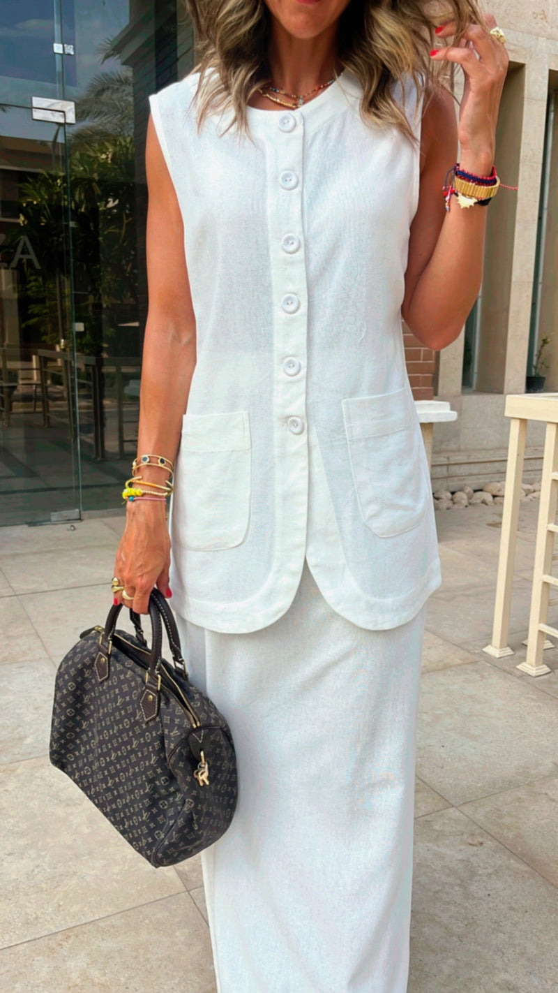 White Riviera Vest Set