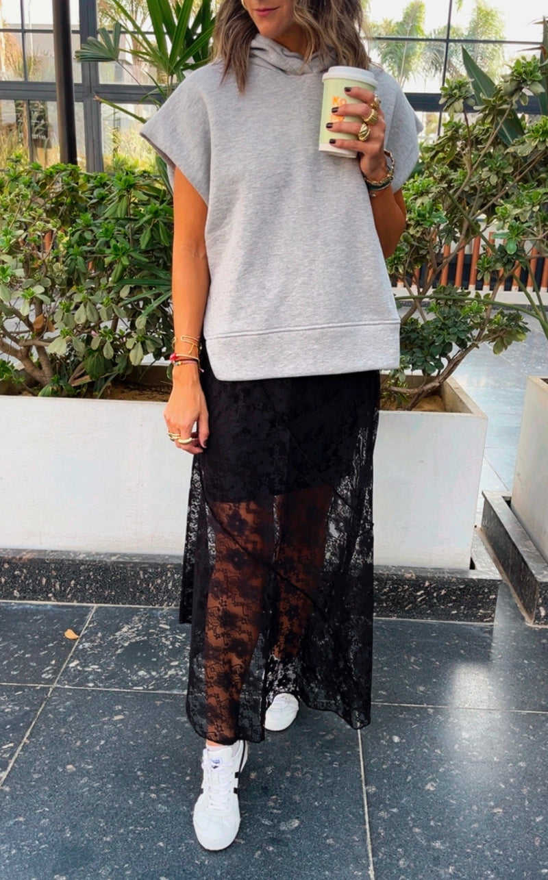 Black Frillu Lace Skirt