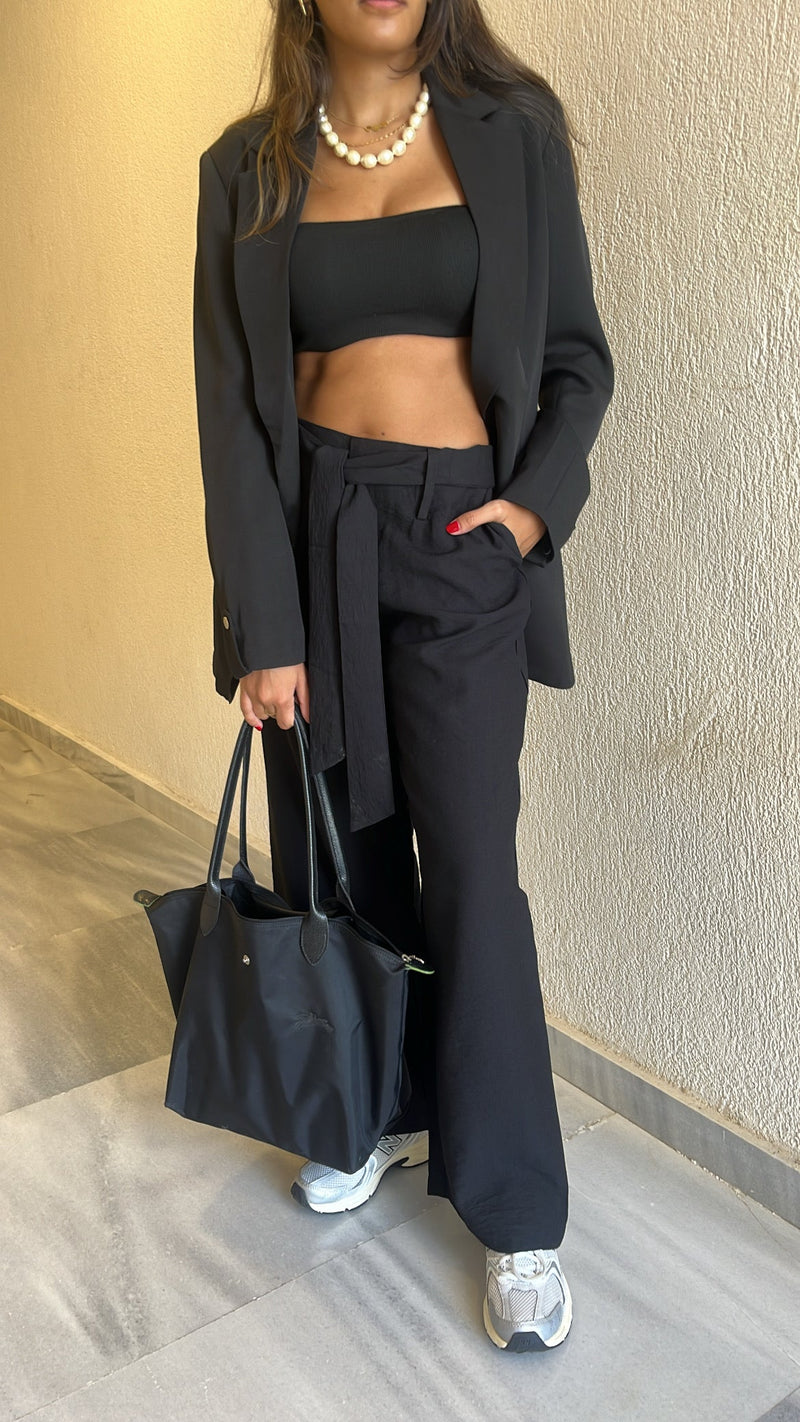 black Belted Pants