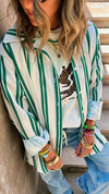 Green Candy Striper Shirt