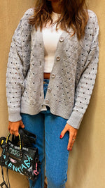 Grey V Button Light Cardi