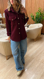 Burgundy Blazer Detailing Shirt