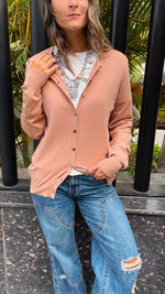 Beige Signature Button Knit Cardigan