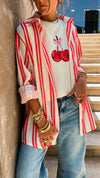 Red Candy Striper Shirt