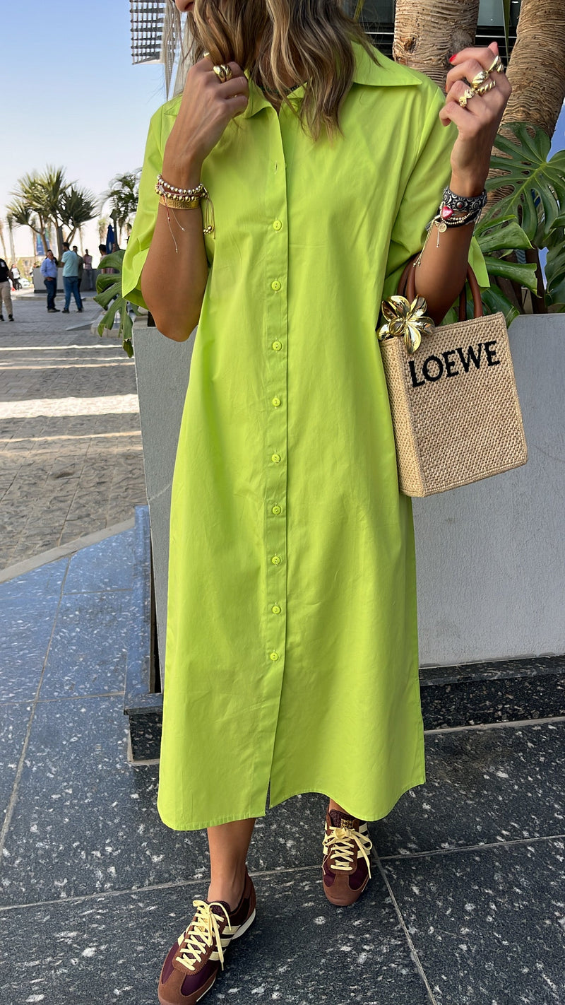 Lime T-shirt Shirt Dress