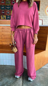 Fuchsia Acid Wash Two Pocket Pants