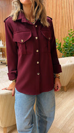 Burgundy Blazer Detailing Shirt