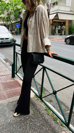 Black Slim Flare Pants