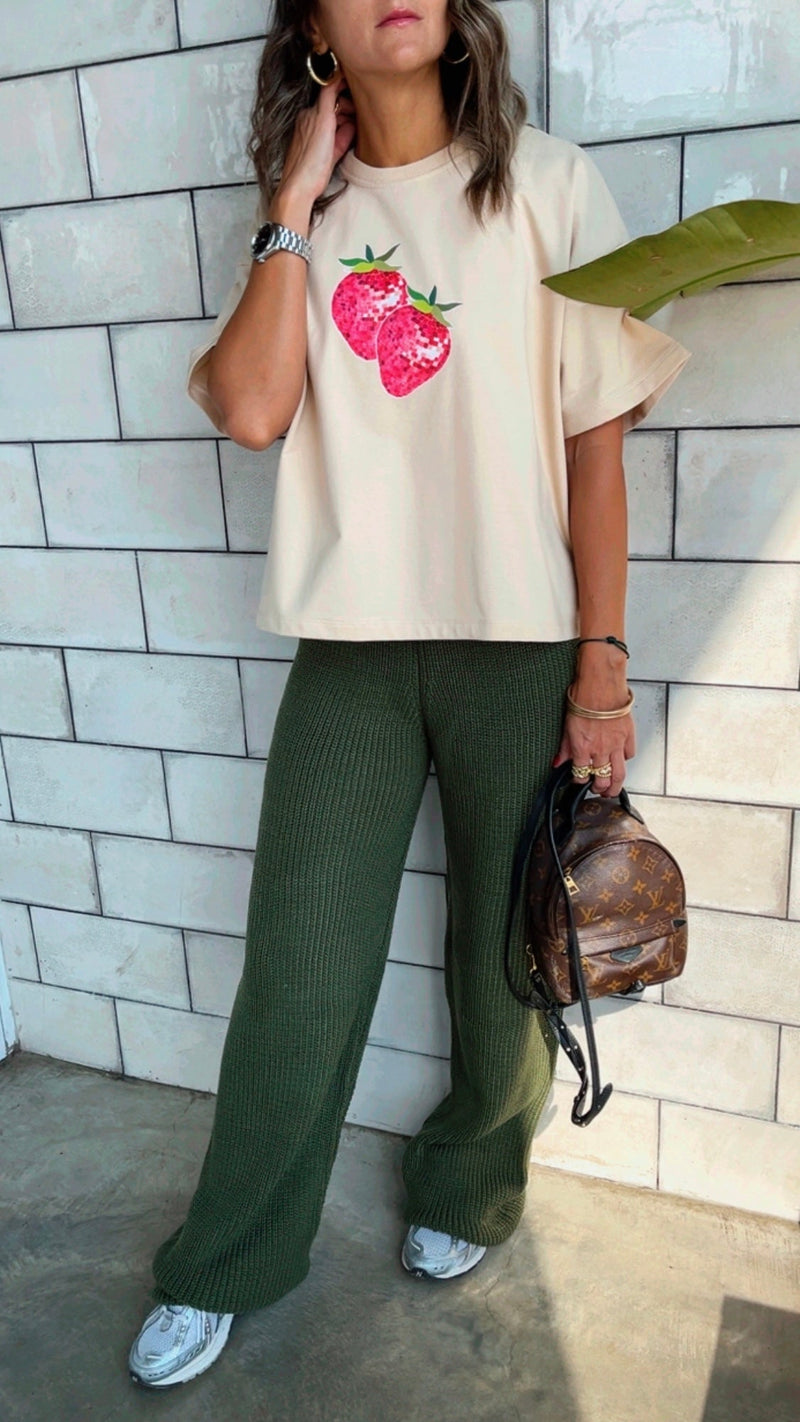 Olive Knit Pants