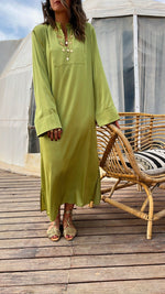 Lime V Glazed Dress