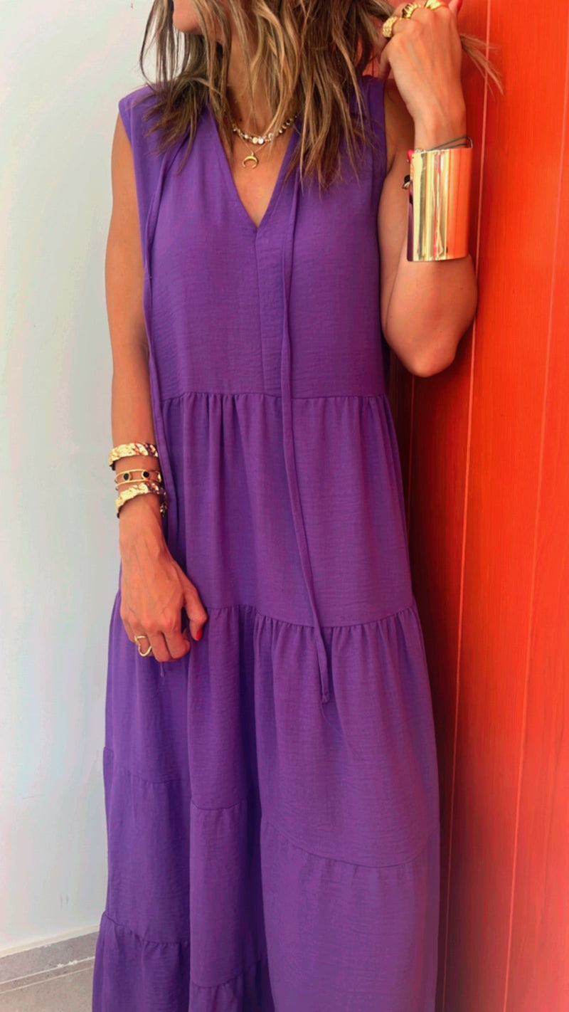 Purple Frillu Essential Tiered Dress