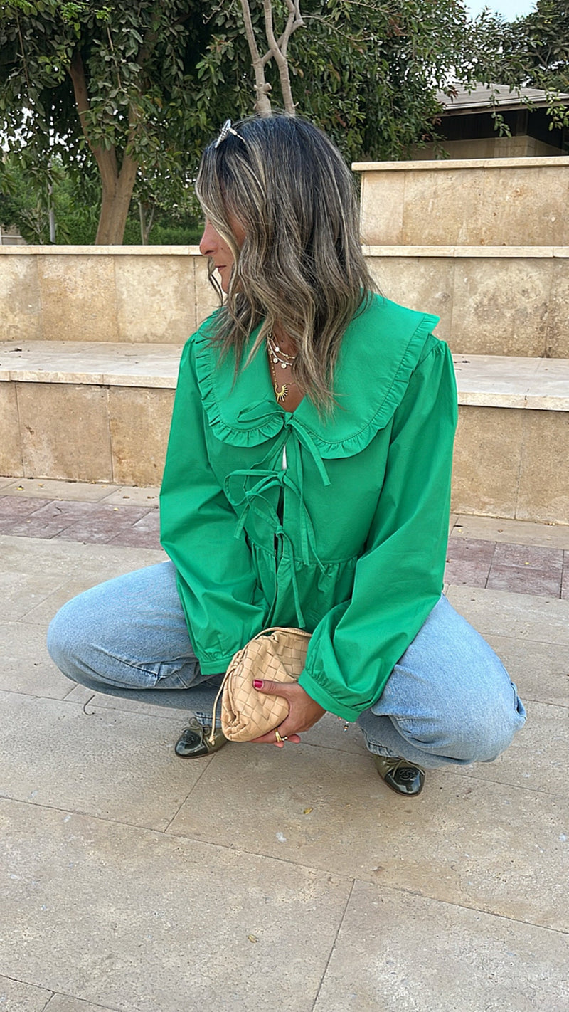 Green Cottage Bow Shirt