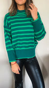 Green Candy Cane Turtle Neck