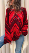 Red Premium Handmade Oversize Pullover