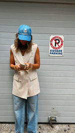 Multicolor Linen Mini Lines Vest