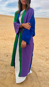 Lilac & Green Color Block Kimono