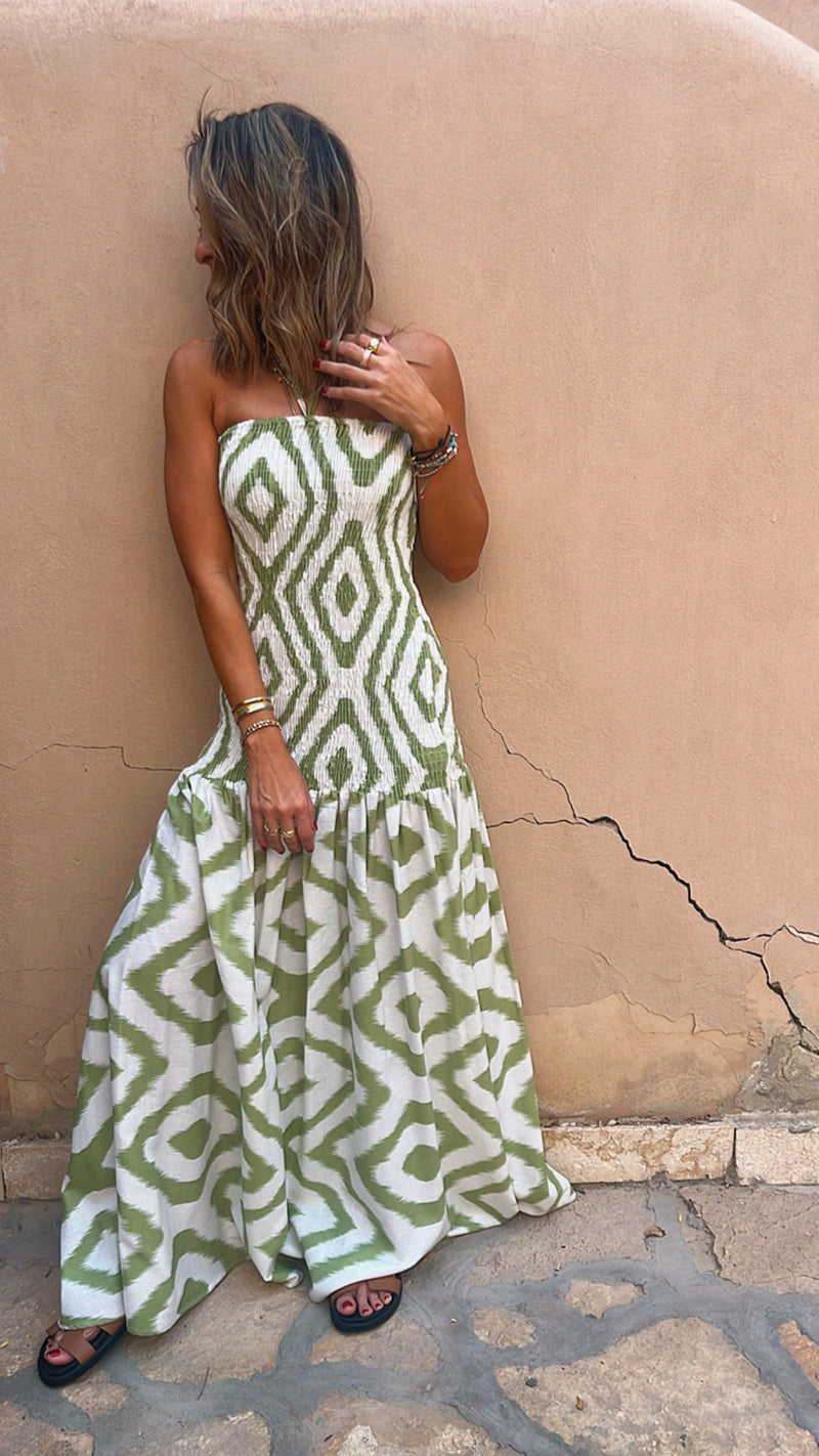 Olive Hawaiian Breeze Dress