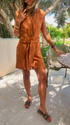 Rust Living By The Coast Shorts Jumpsuit