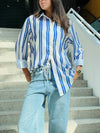 Blue Candy Striper Shirt