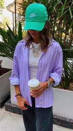 Matilda Purple Striped Button Up Shirt