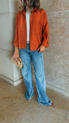 Rust Cropped & Breezy Shirt